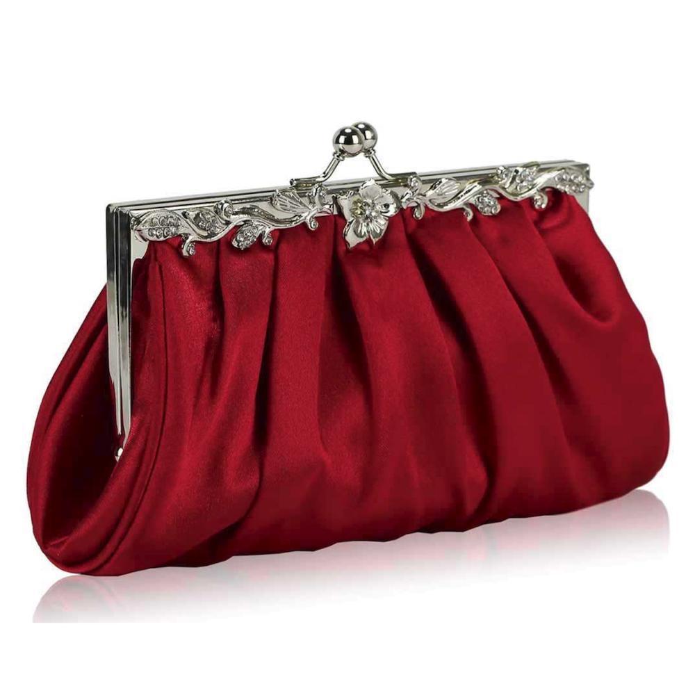 CLUTCH BAG PURSE | INDIAN HANDCRAFTED EMBROIDERED ETHNIC WOMEN'S HANDBAG |  BRIDAL Clutch | CASUAL bag | PARTY handbag | WEDDING purse | Red & Golden  Clutch