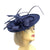 Round Navy Disc Fascinator with Quill & Feathers-Fascinators Direct