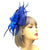 Royal Blue Fascinator on Comb with Blue Feather Flower-Fascinators Direct