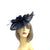 Ruched Sinamay Fan Style Black Fascinator Hat-Fascinators Direct