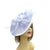 Ruched Sinamay Fan Style White Fascinator Hat-Fascinators Direct