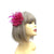Ruched Sinamay Flower Fuchsia Fascinator Clip with Feathers-Fascinators Direct