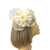 Ruched Sinamay Flower & Leaf Cream Comb Fascinator-Fascinators Direct