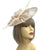 Saucer Style Beige Fascinator Hat with Sinamay Flower & Ribbons-Fascinators Direct