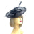 Saucer Style Black Fascinator Hat with Sinamay Flower & Ribbons-Fascinators Direct