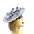 Saucer Style Grey Fascinator Hat with Rose & Ribbons-Fascinators Direct