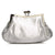 Silver Clutch Bag with Honeycomb Satin Design-Fascinators Direct