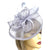 Silver Fascinator with Ruched Sinamay & Loops-Fascinators Direct