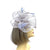Silver Grey Fascinator with Layered Sinamay & Feathers-Fascinators Direct