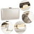 Silver Leatherette Box Clutch Bag-Fascinators Direct