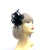 Small Black Fascinator Clip with Feathers & Satin Loops-Fascinators Direct