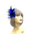 Small Blue Fascinator Clip with Feathers & Satin Loops-Fascinators Direct