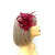 Small Burgundy Fascinator Clip with Feathers & Loops-Fascinators Direct
