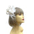 Small Cream & White Fascinator Clip with Feathers & Sinamay Loops-Fascinators Direct