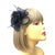 Small Dark Navy Fascinator Clip with Bow & Flower-Fascinators Direct