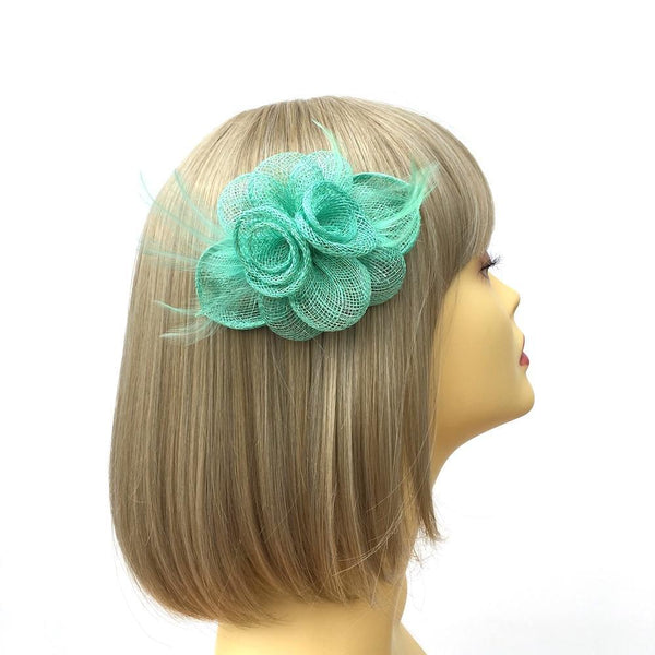 Mint green clearance flower hair clip