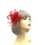 Small Red Fascinator Clip with Feathers & Sinamay Loops-Fascinators Direct