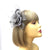 Small Steel Grey Fascinator Clip with Bow & Flower-Fascinators Direct
