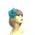 Small Turquoise Fascinator Clip with Bow & Flower-Fascinators Direct