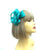 Small Turquoise Fascinator Hair Clip with Satin Loops & Feathers-Fascinators Direct