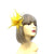 Small Yellow Fascinator Clip with Feathers & Satin Loops-Fascinators Direct