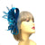 Teal & Turquoise Fascinator Clip with Flower & Satin Loops-Fascinators Direct