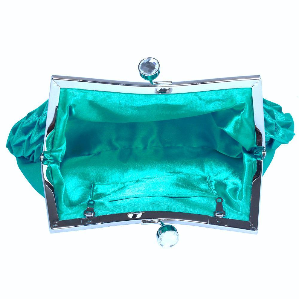 Turquoise Clutch Bag with Honeycomb Satin Design-Fascinators Direct