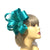 Turquoise Fascinator with Satin & Sinamay Flower & Feathers-Fascinators Direct