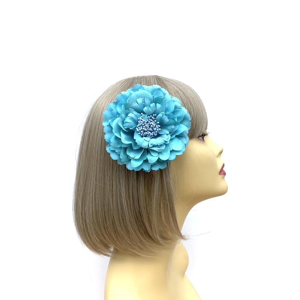 Turquoise Hair Flower Fascinator Clip-Fascinators Direct