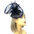 Twisted Sinamay Navy Fascinator Hat with Feather Flower-Fascinators Direct