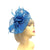 Twisted Sinamay Teal Fascinator on Comb with Feathers & Netting-Fascinators Direct