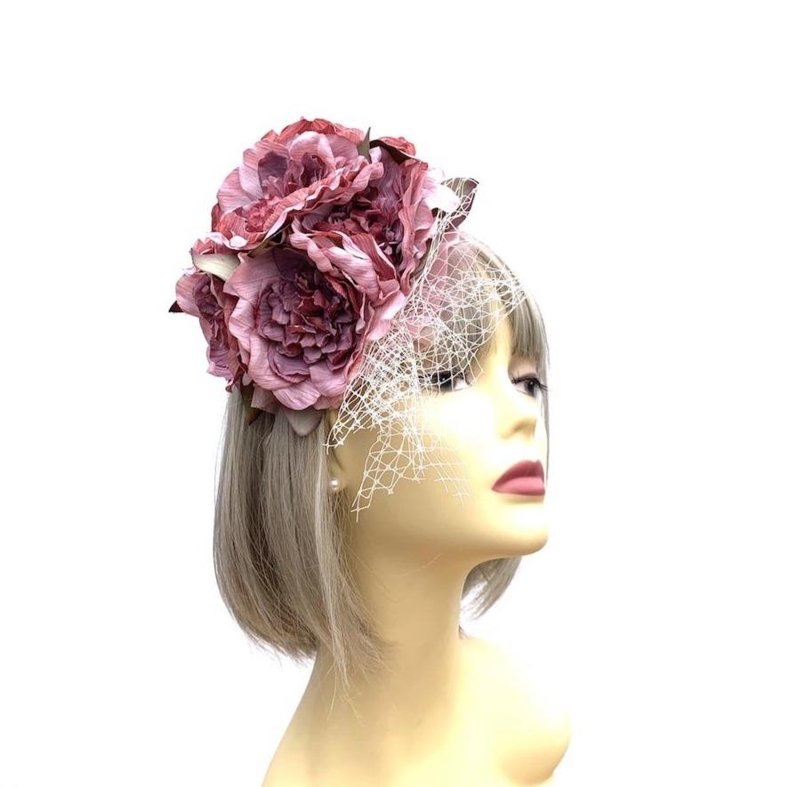 Vintage Garden Dusky Pink Floral Headband-Fascinators Direct