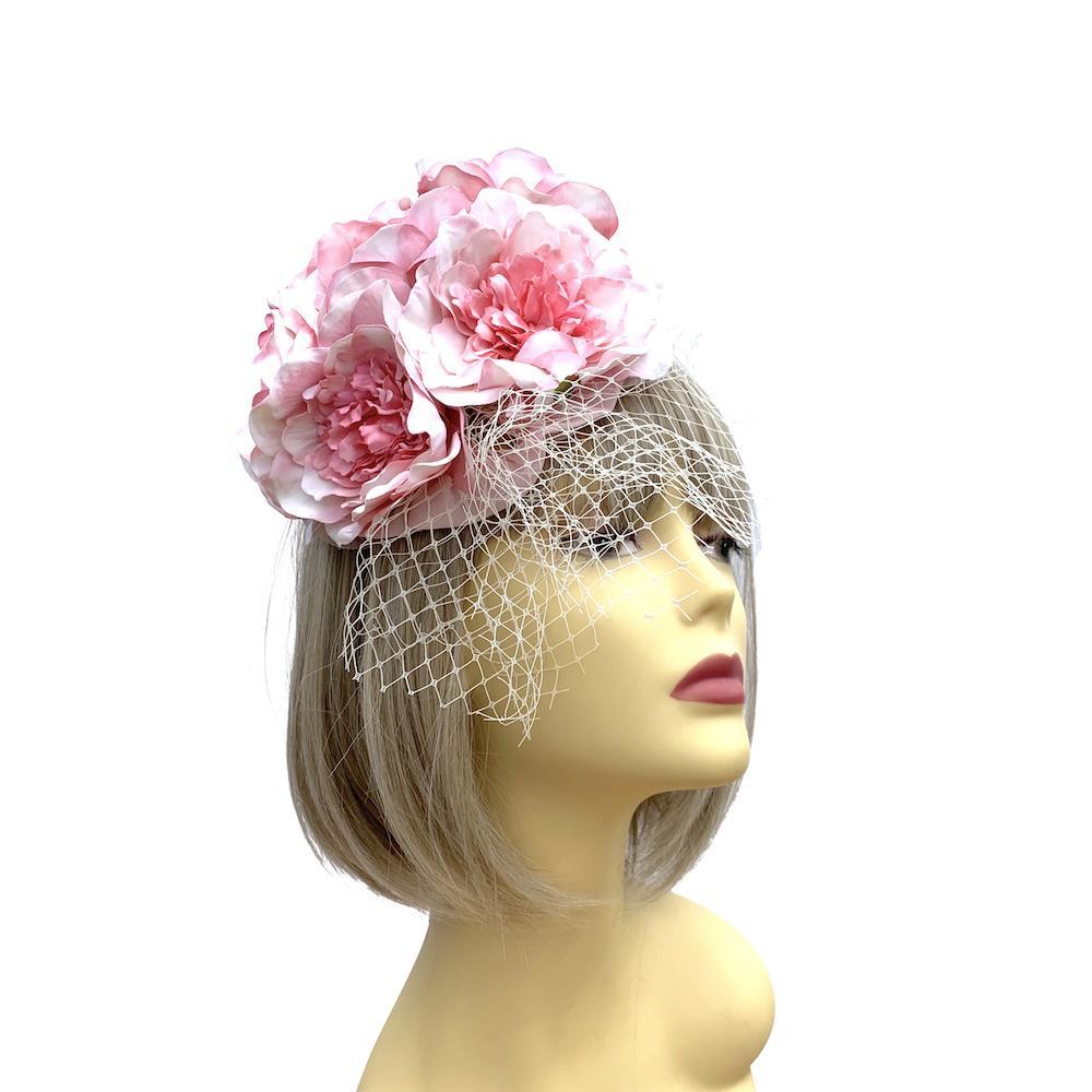 Vintage Garden Pink Flower Floral Headband-Fascinators Direct