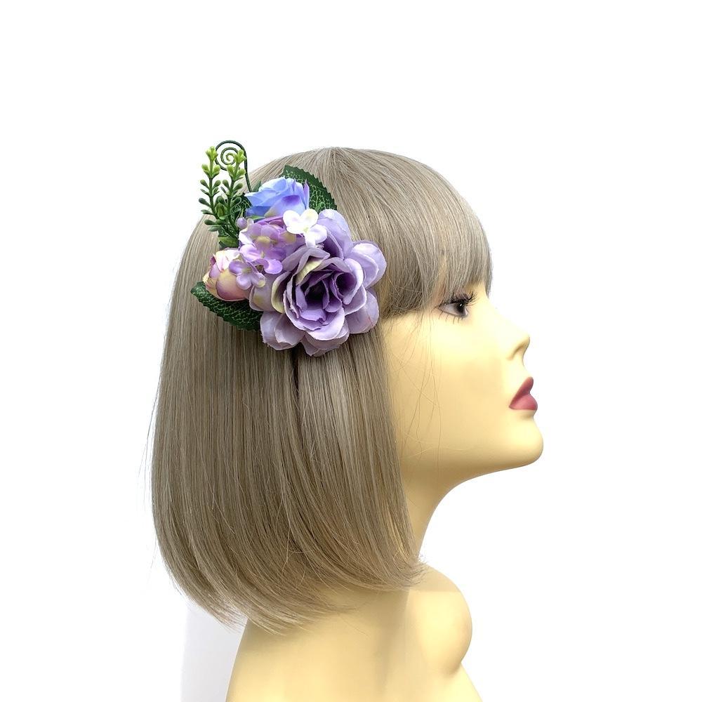 Vintage Rose Lilac & Lavender Corsage Flower Fascinator Clip-Fascinators Direct