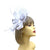 White Fascinator Headband with Fluted Sinamay, Feathers & Net-Fascinators Direct