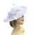 White Sinamay Saucer Fascinator Hat-Fascinators Direct